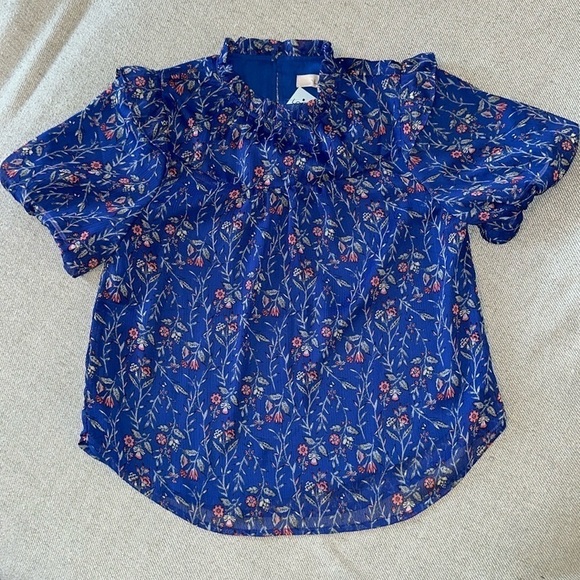 ✨HOST PICK✨NWT LOFT Ruffle Neck  Balloon Sleeve Blouse - Picture 4 of 13